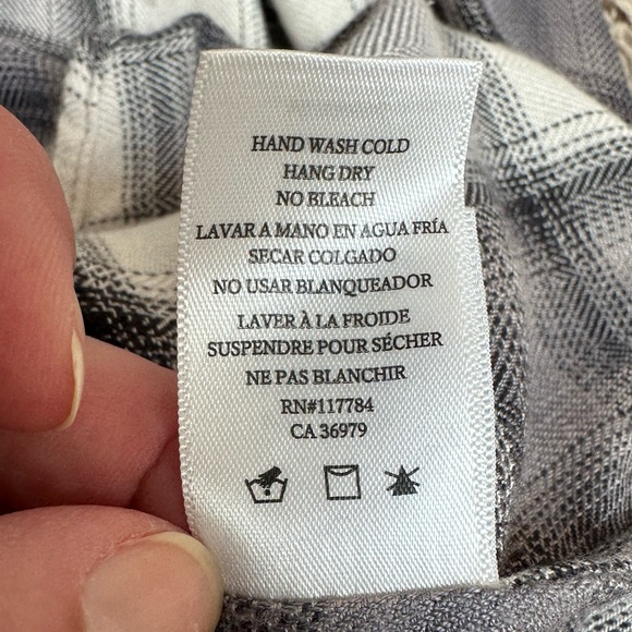 Rails Dolly Shirt in Olive Black Mini Check Plaid with Fringe Size Medium - Picture 13 of 13